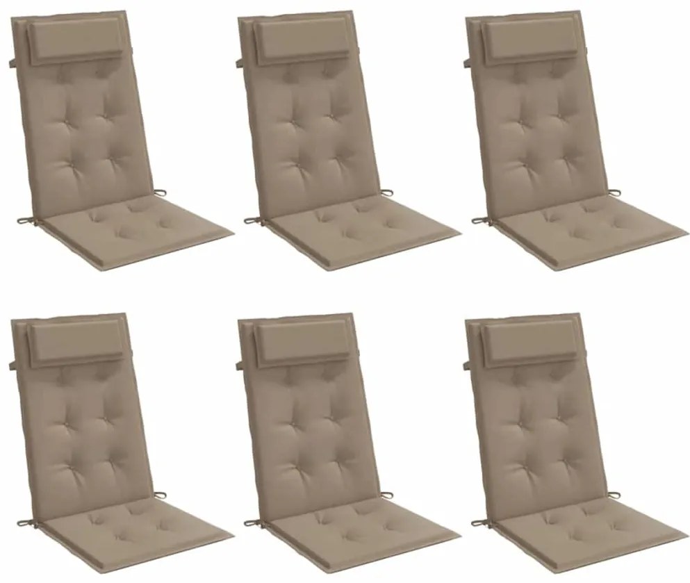 Almofadões cadeira encosto alto 6pcs oxford cinza-acastanhado