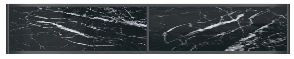 Mesa consola preto 200x35x75,5 cm vidro temperado