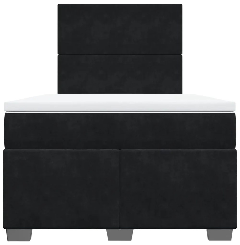 Cama boxspring com colchão 120x190 cm veludo preto