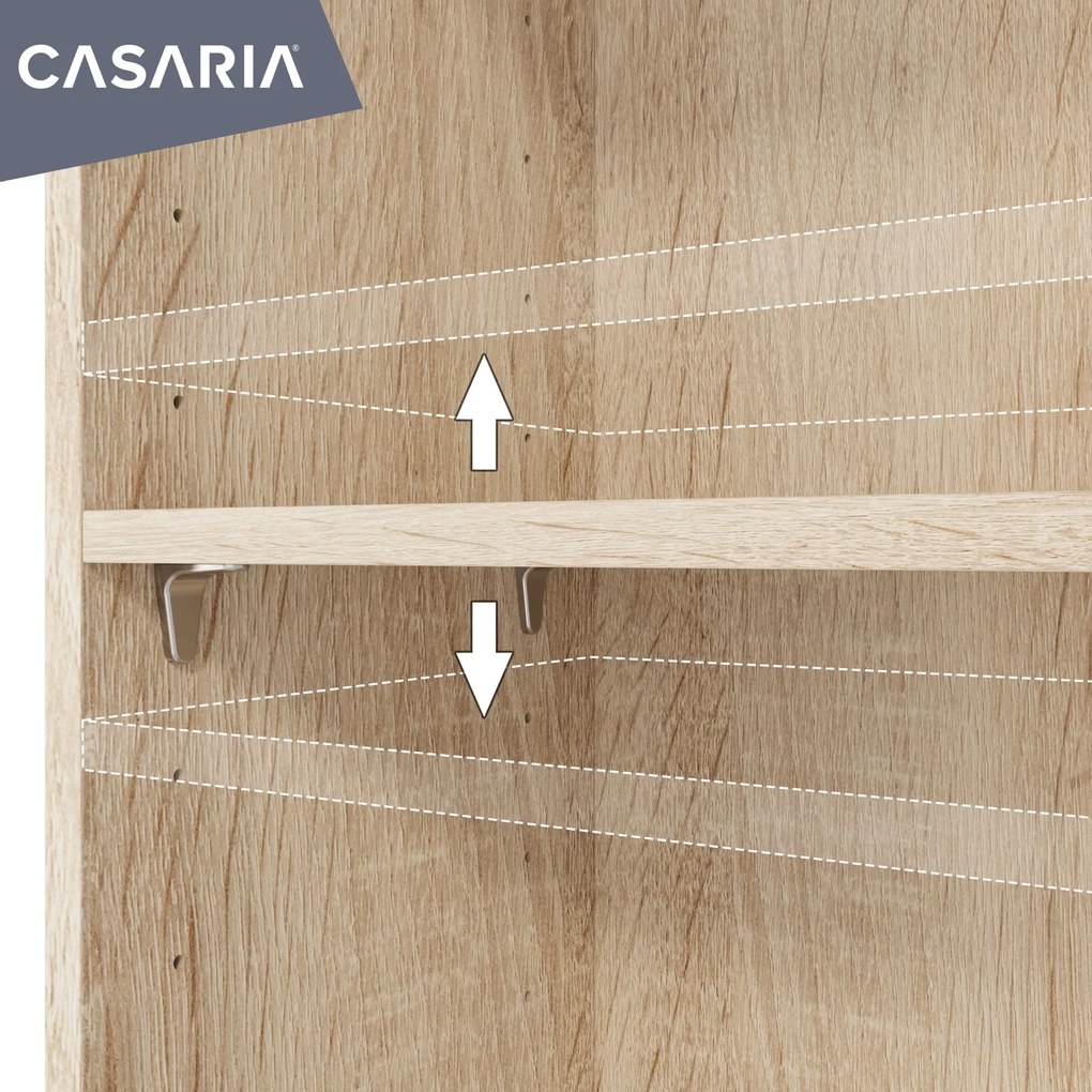 Estante Vela com 5 compartimentos 190 x 28 x 60 cm Cor de Carvalho