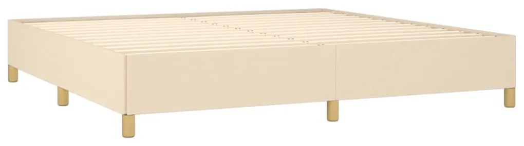 Estrutura de cama sem colchão 200x200 cm tecido cor creme