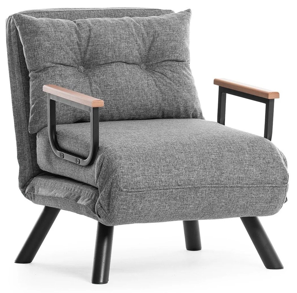 Sofá-Cama de 1 Lugar Sando – Cinzento Claro – 175x60 cm