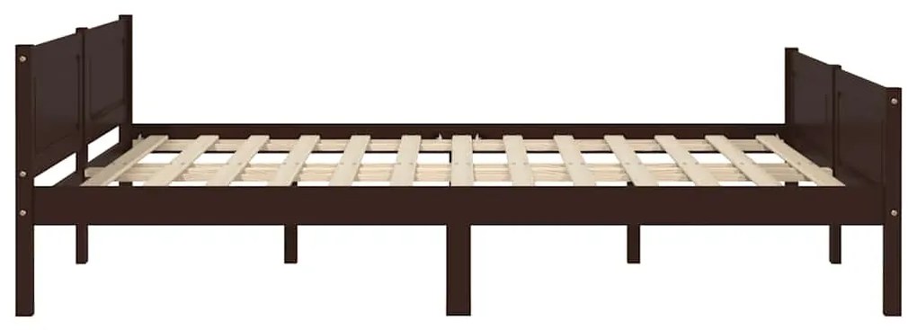 Estrutura de cama 140x200 cm pinho maciço castanho-escuro