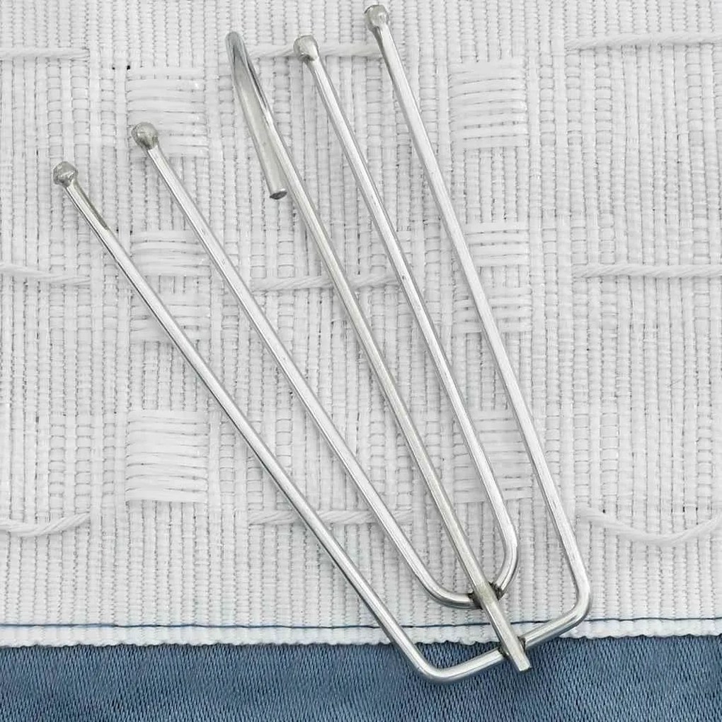 Cortinas opacas aspeto linho com ganchos 2 pcs 140x225 cm azul