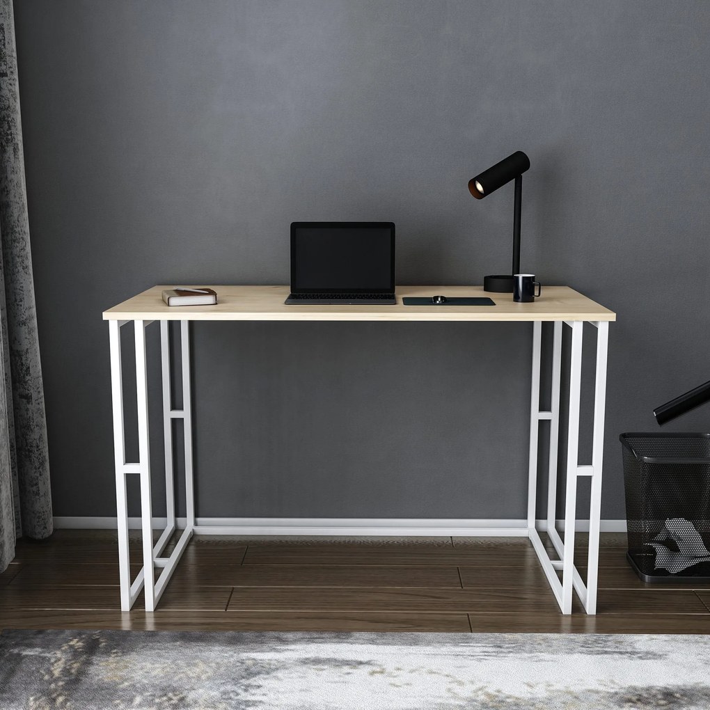 Secretária de Estudo Modelo Kane – Branco Carvalho – 120x60x74,8 cm