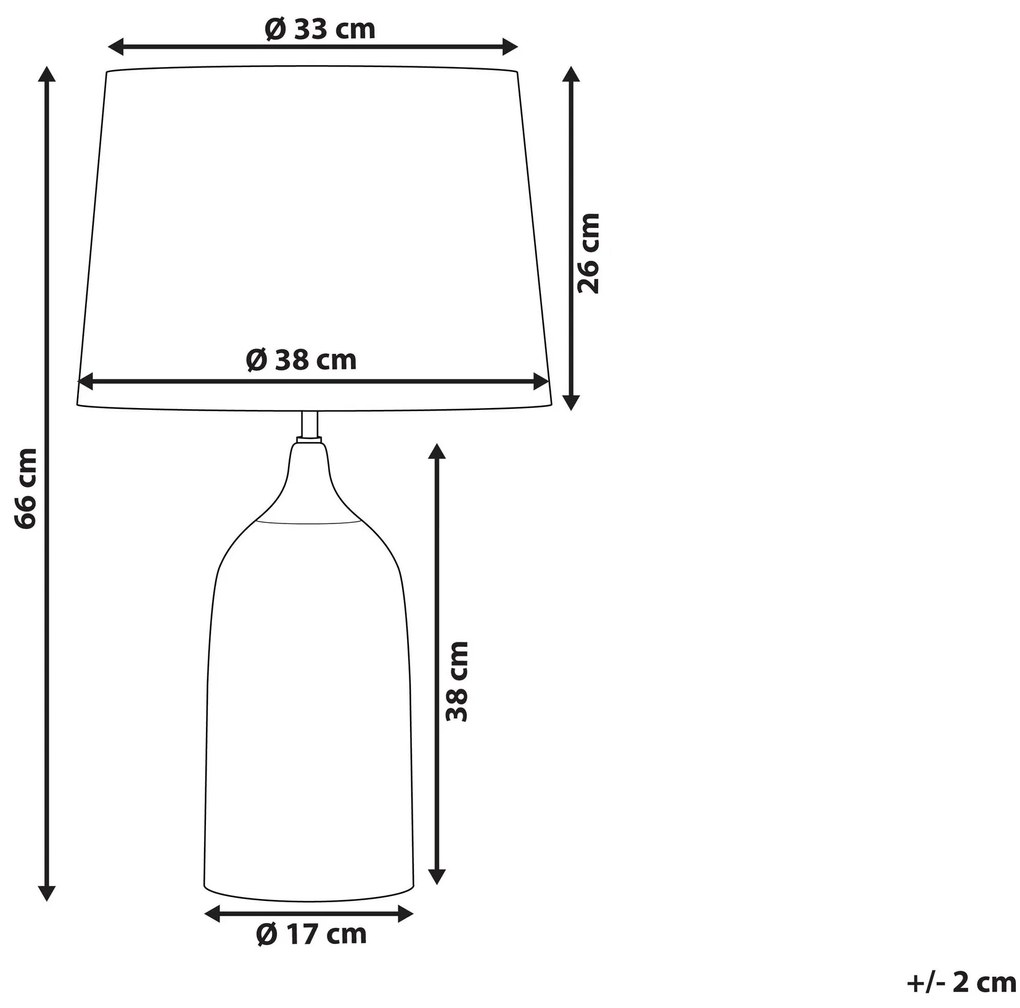 Candeeiro de mesa em cerâmica azul e creme 66 cm GEORGINA Beliani