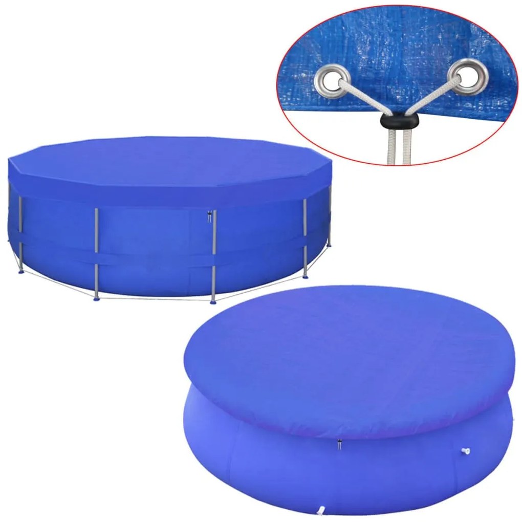 Cobertura PE redonda para piscina 540 cm 90 g/m²