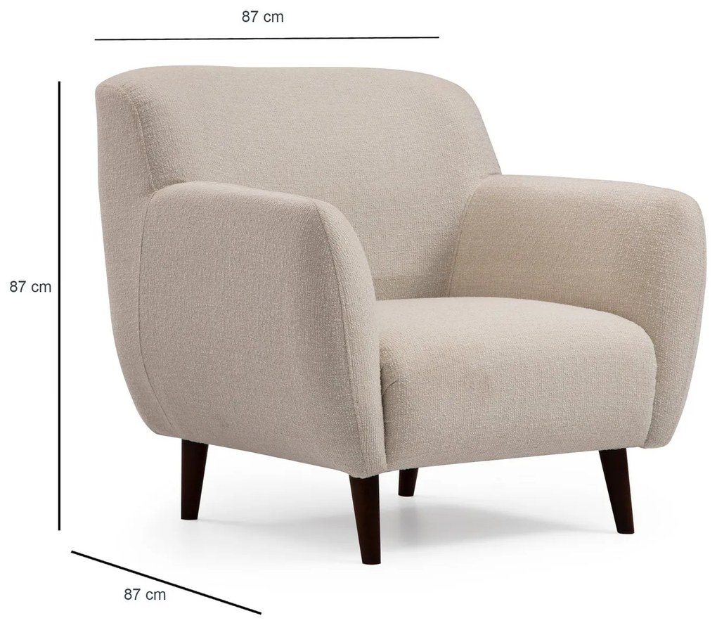 Cadeirão Enna – Bege – 87 cm x 87 cm x 87 cm