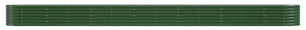 Canteiro elevado jardim 512x80x36 cm aço revestido a pó verde