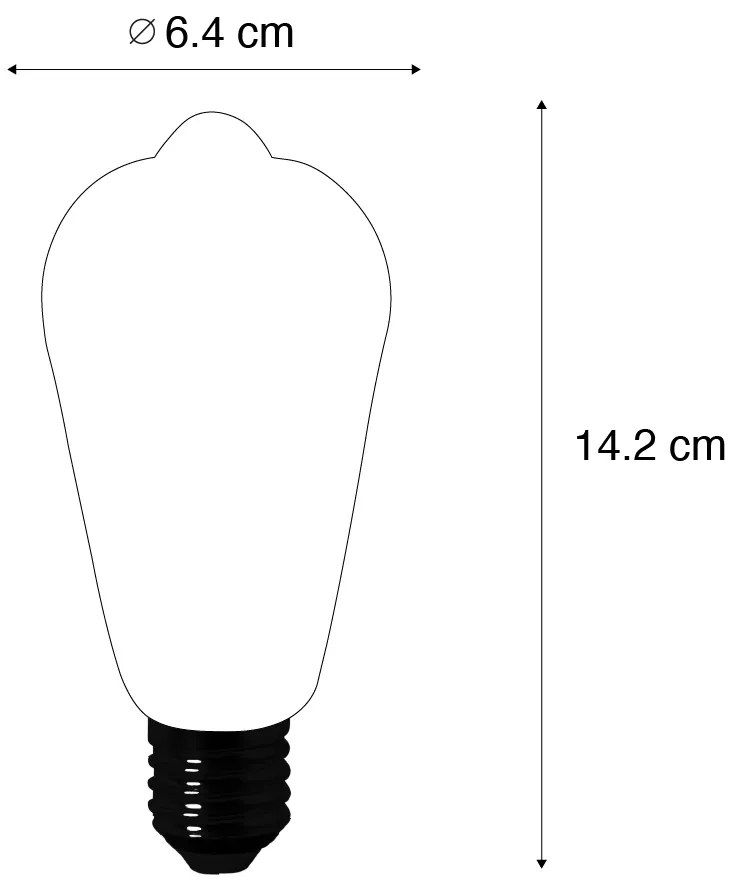 Conjunto de 5 Lâmpada LED E27 ST64 transparente 2,2W 470 lm 2700K