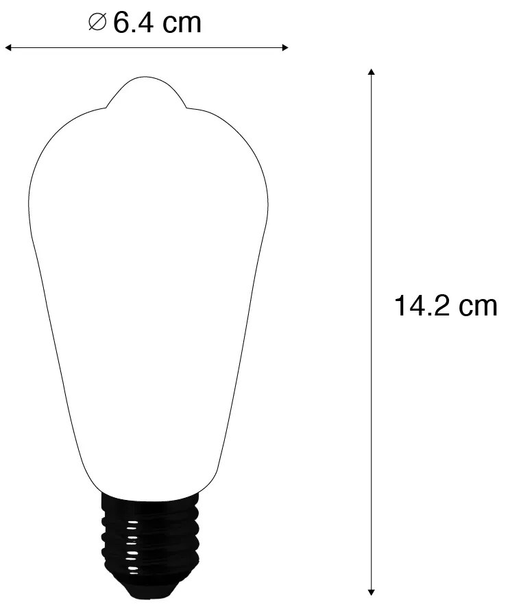 Conjunto de 5 Lâmpadas LED E27 ST64 Transparentes 2.2W 470 lm 2700K