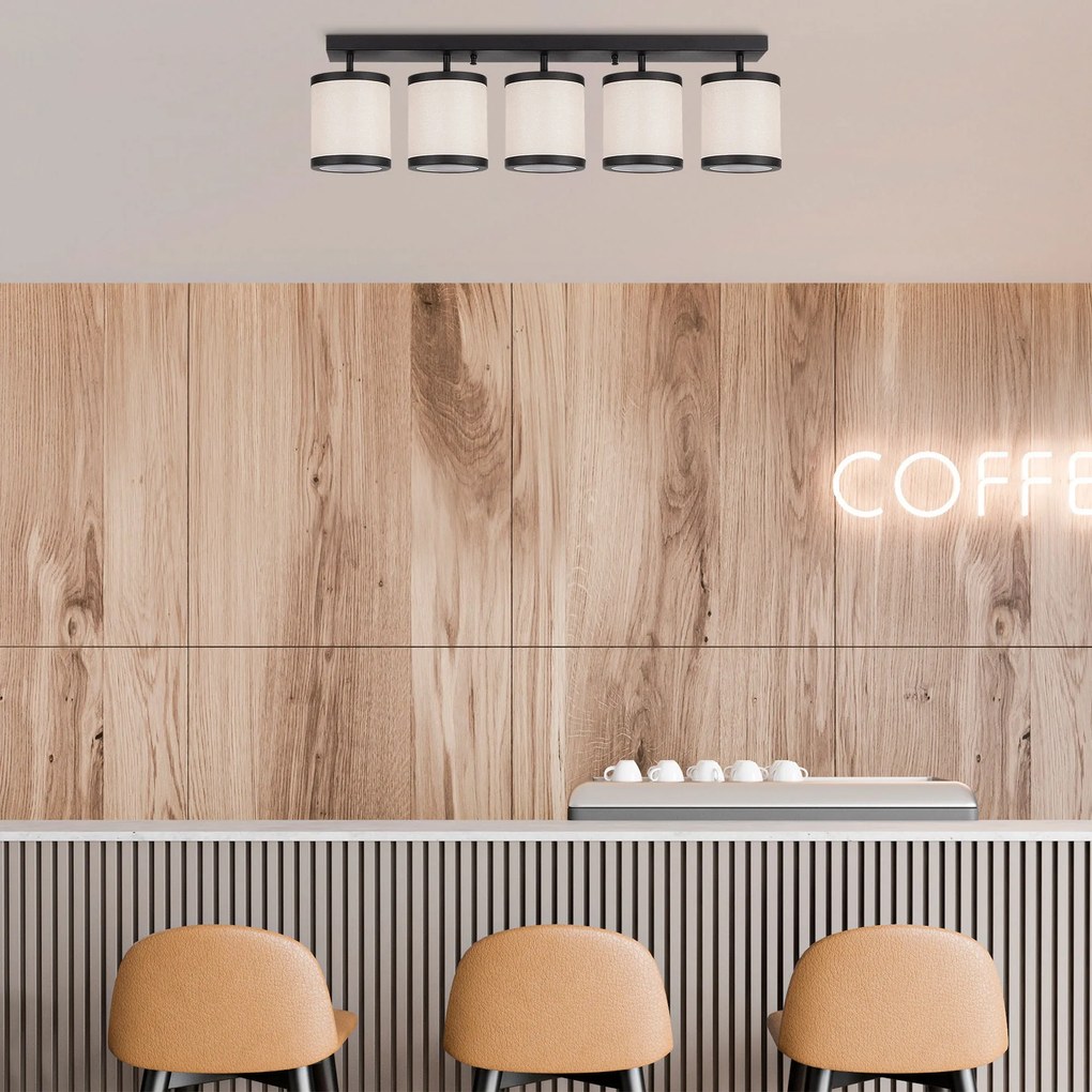 Candeeiro de Teto Way – Preto/Branco – 84 x 20 x 21 cm