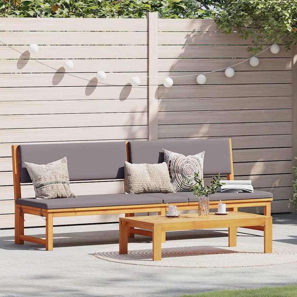 vidaXL Espreguiçadeira com almofada Óleo Natural 200 x 57 x 75cm