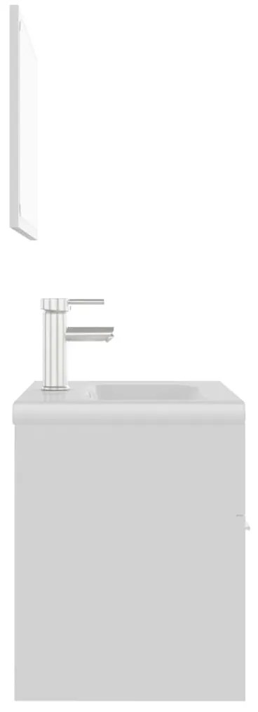 Conjunto de móveis de casa de banho derivados de madeira branco