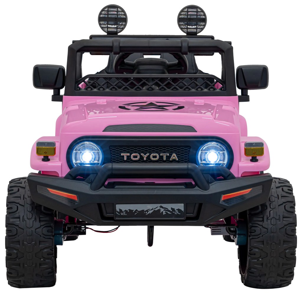 Jipe elétrico para Crianças Toyota FJ Cruiser 12V 4x4, Rodas Espuma EVA, Assentocouro ecológico Rosa