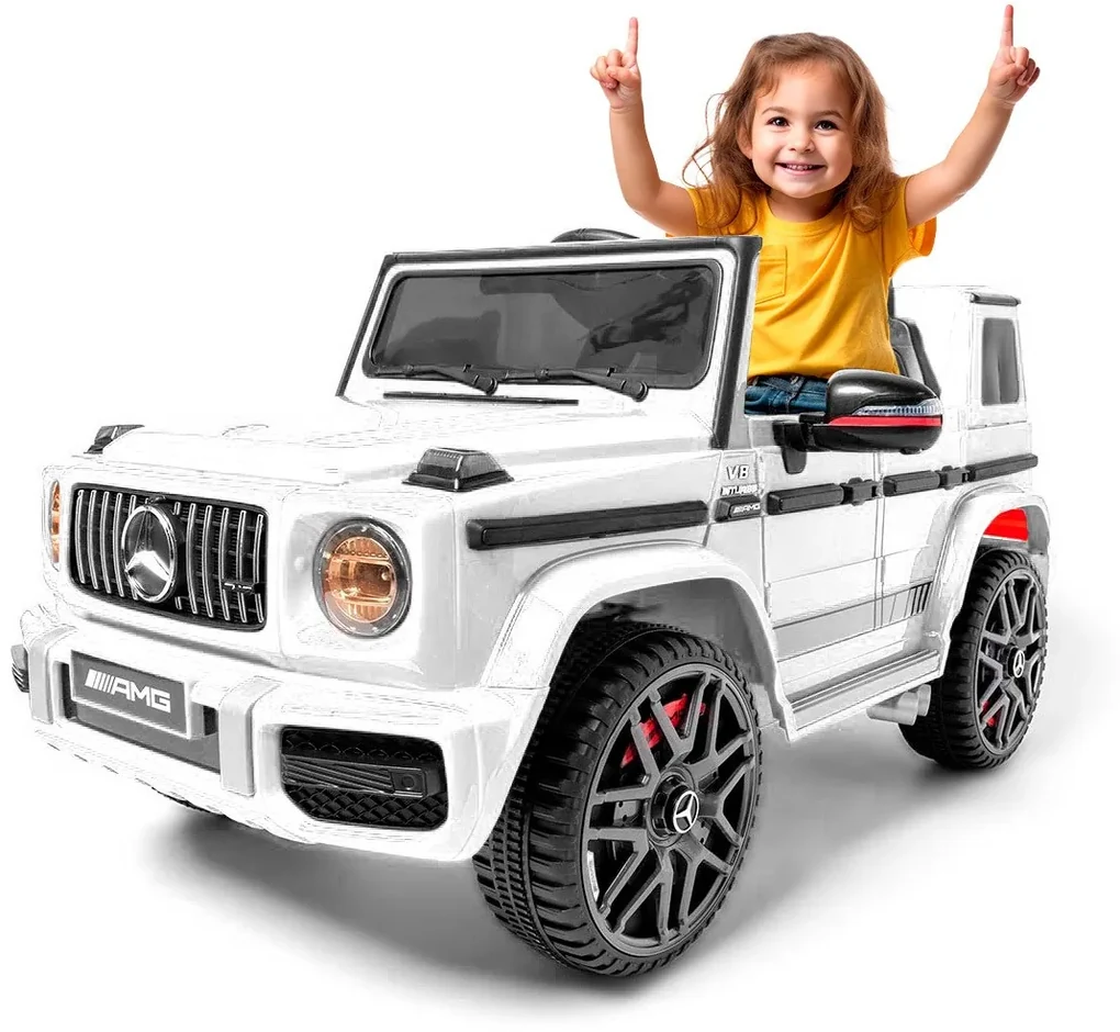 MERCEDES G63 AMG CARRO ELÉTRICO INFANTIL 12V BRANCO | BIANO