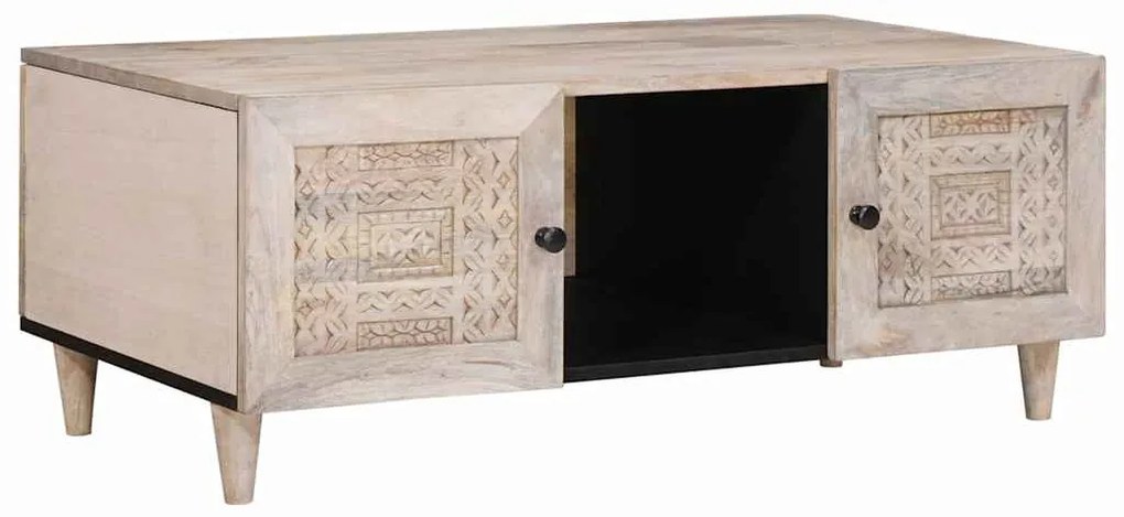 vidaXL Mesa de centro Bege 100 x 54 x 40 cm Madeira de acácia maciça