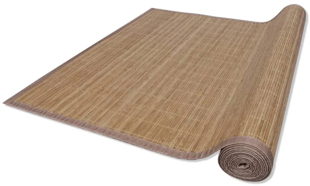 Tapete retangular bambu 150 x 200 cm castanho