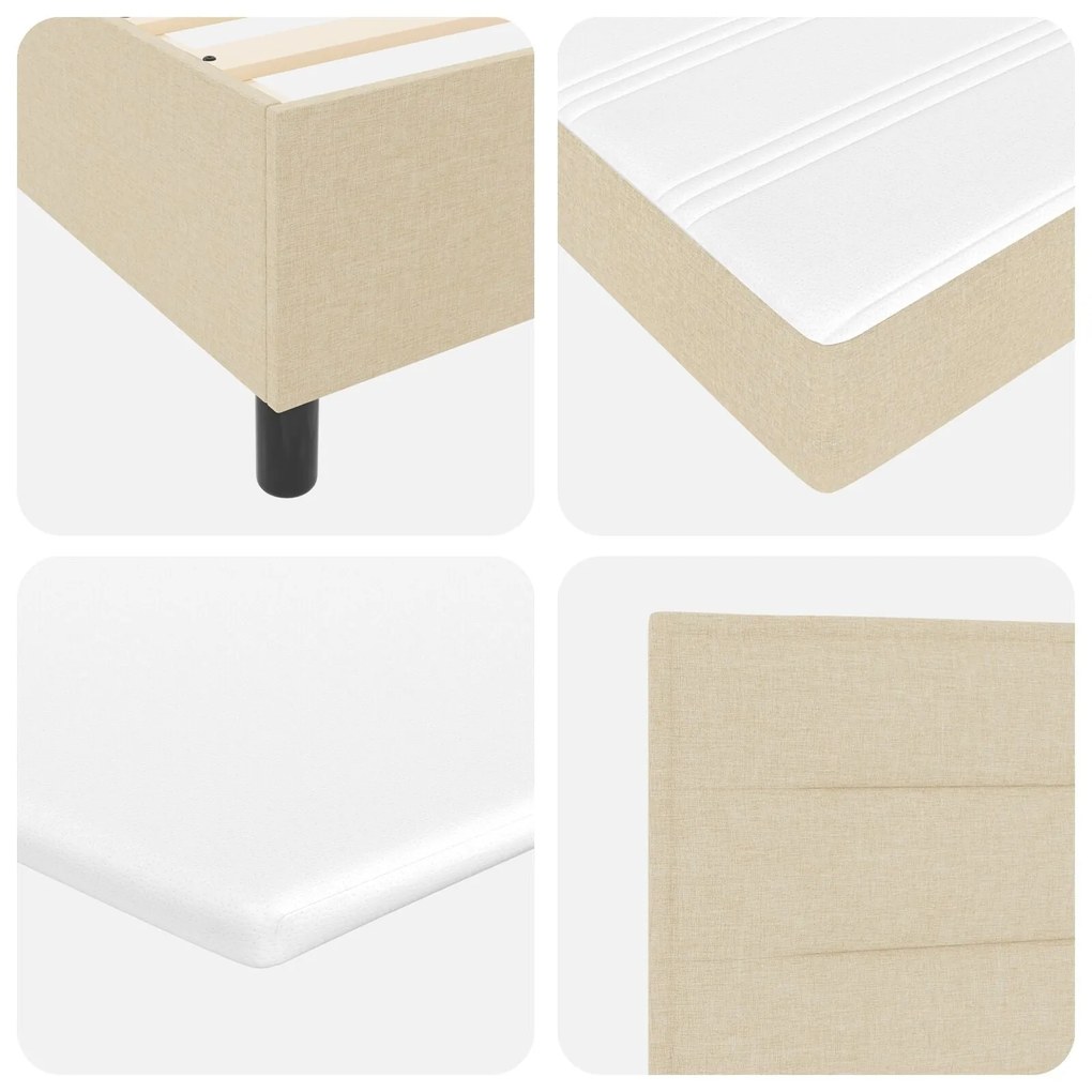 Cama Box com Colchão Creme 90x200 cm Tecido