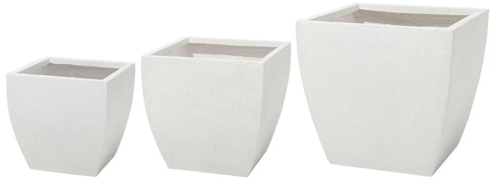 Conjunto de 3 vasos brancos ORICOS Beliani