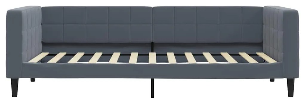 Sofá-cama c/ gavetão e gavetas 90x200 cm veludo cinzento-escuro