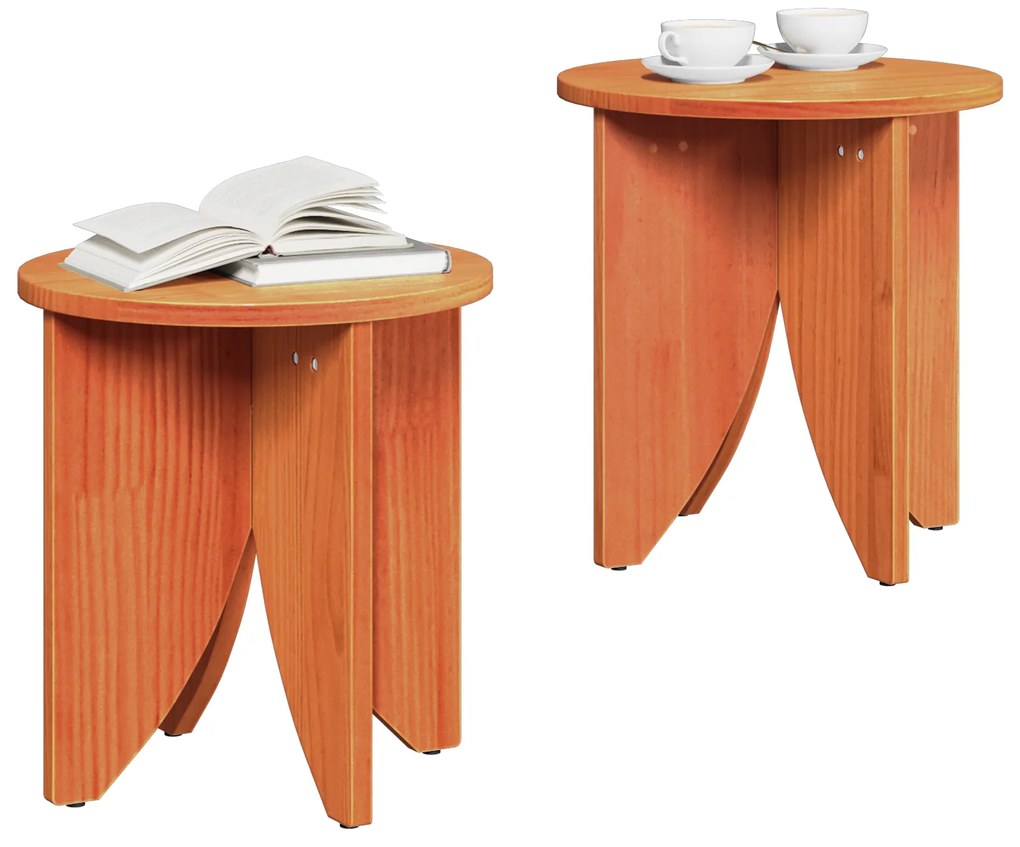 Conjunto de Mesas de Café 2 pcs Castanho-mel