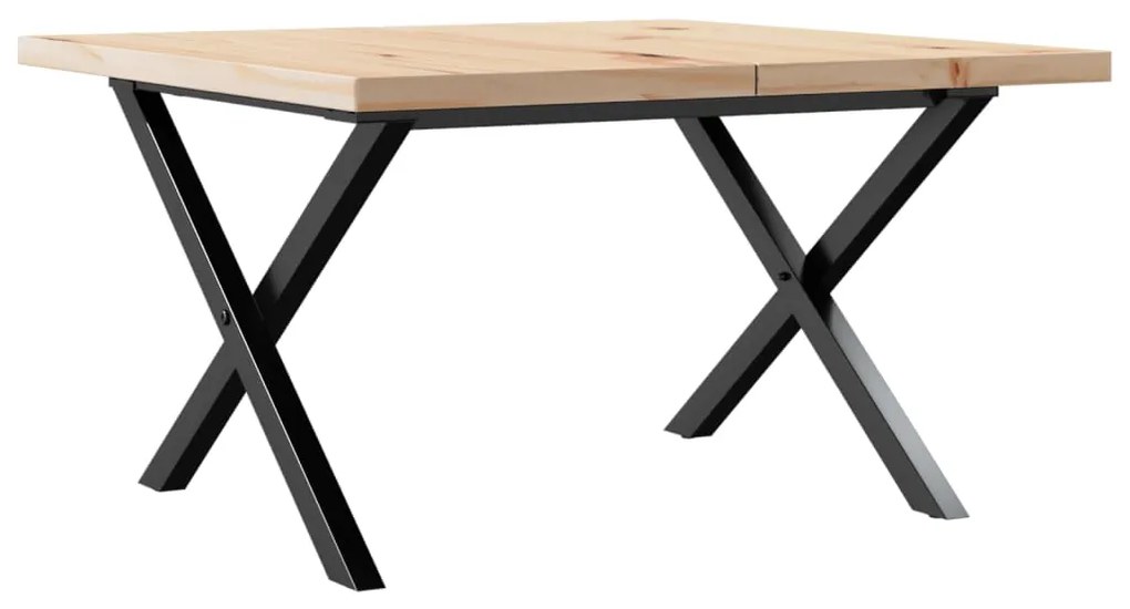 Mesa de centro estrutura em X 60x60x40,5 cm pinho/aço