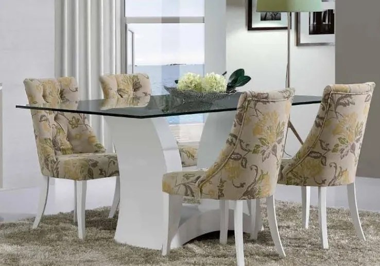 Mesa de jantar Smyle Tampo de vidro