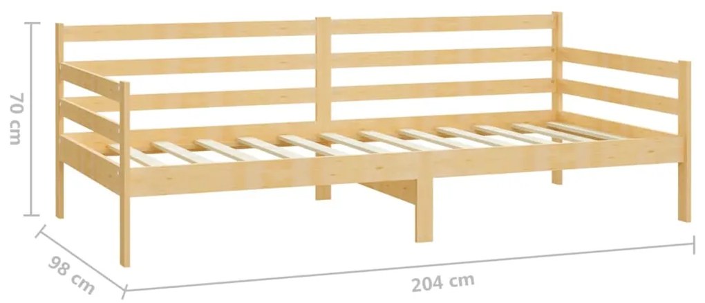 Sofá-cama com colchão 90x200 cm pinho maciço