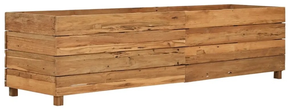 Vaso/floreira 150x40x38 cm madeira de teca reciclada e aço