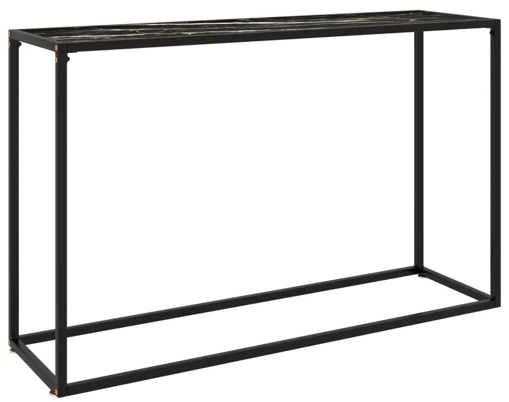 vidaXL Mesa consola 120x35x75 cm vidro temperado preto