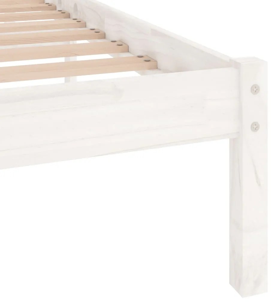 Estrutura de cama 140x200 cm pinho maciço branco
