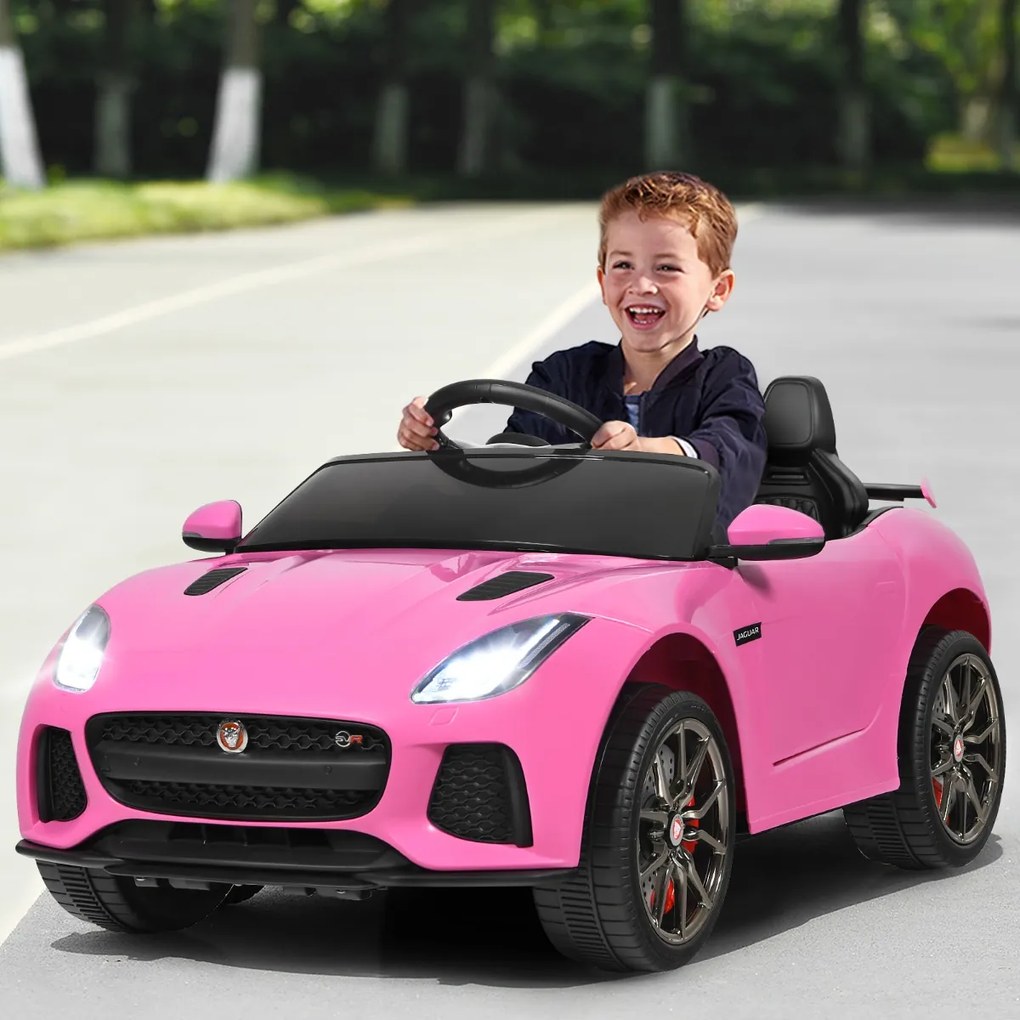 Carro elétrico infantil com histórias, música, buzina e faróis, veículo infantil 12V com controle remoto 2.4G vermelho