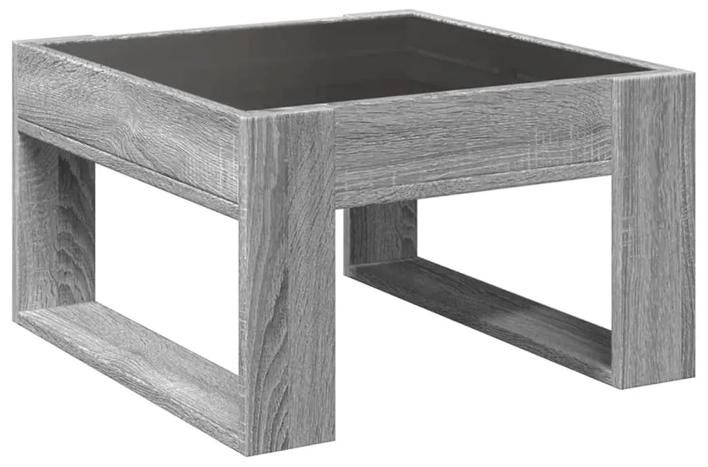 Mesa de centro luzes LED Infinity 50x53x30 cm cinzento sonoma