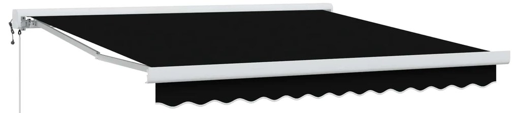 vidaXL Toldo Preto 350 x 250 cm Poliéster e Alumínio