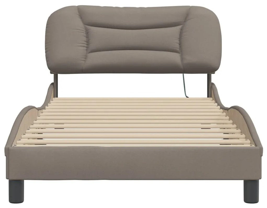 Estrutura cama com LED sem colchão 100x200 cm tecido