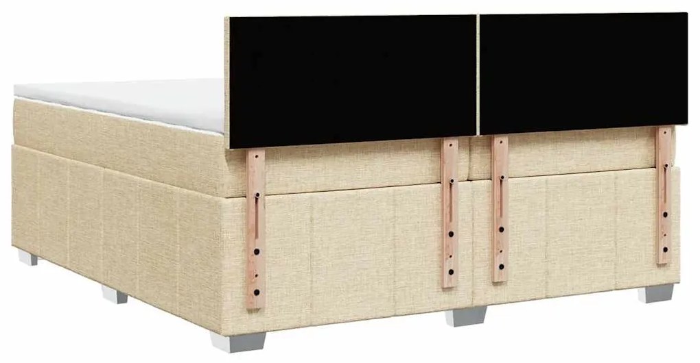 Cama com molas/colchão 200x200 cm tecido cor creme