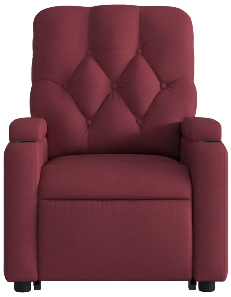 Poltrona de massagens reclin. elevatória tecido vermelho tinto