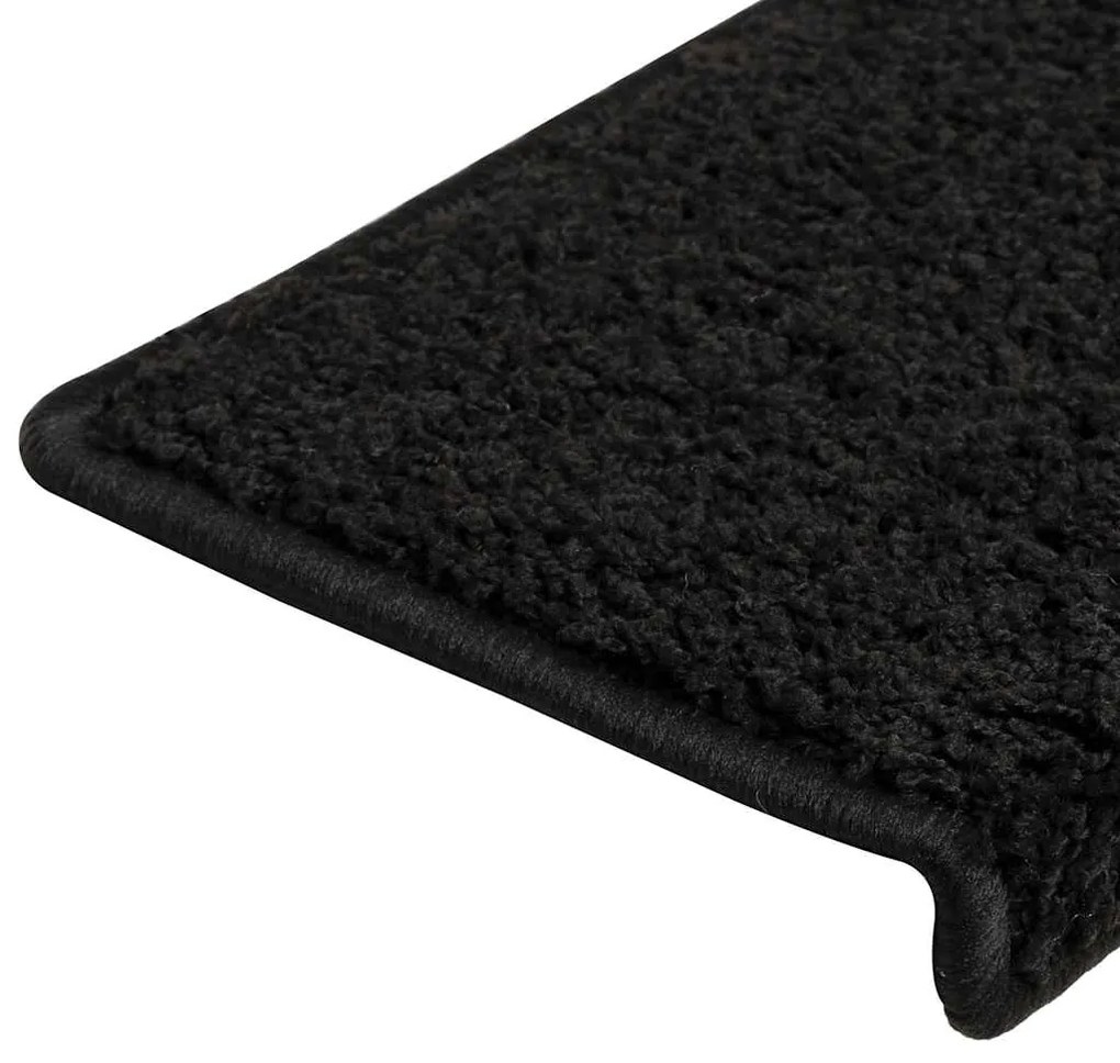 Tapetes de escadas 30 pcs 65x21x4 cm preto