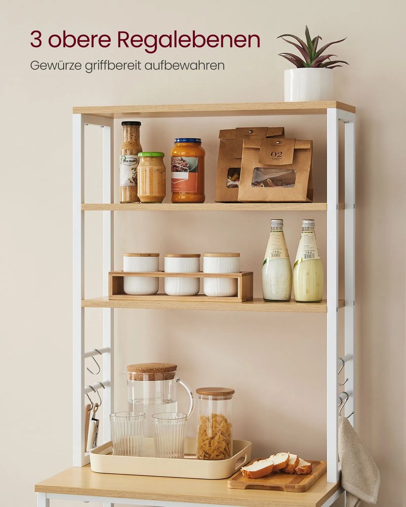 Armário cozinha design industrial 40 x 60 x 167 cm carvalho e branco