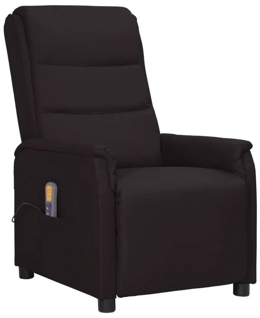 vidaXL Poltrona de massagens couro artificial preto