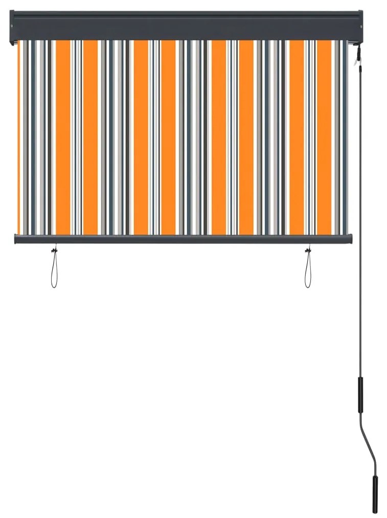 Estore de rolo para exterior 100x250 cm amarelo e azul
