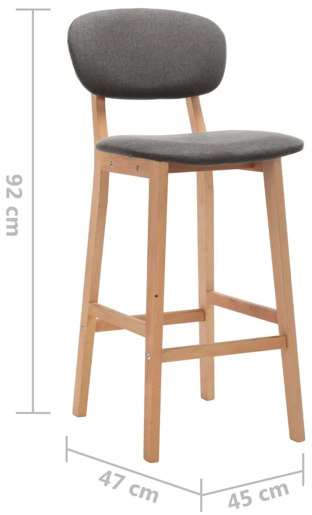 Bancos de bar 2 pcs tecido cinzento-claro