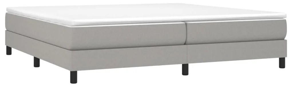 Estrutura de cama sem colchão 200x200 cm tecido cinzento-claro