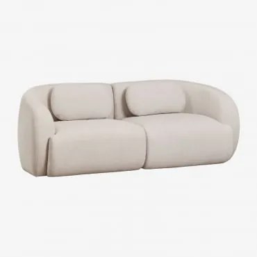 Sofá Modular Coquette De 2 Peças Em Chenille Chenille Beige Creme - Sklum