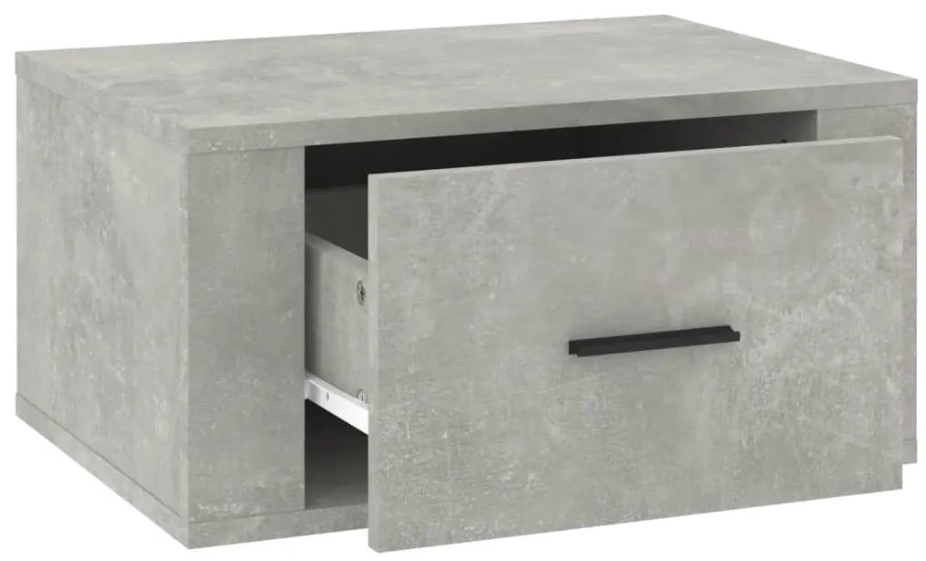 Mesa de cabeceira de parede 50x36x25 cm cinzento cimento
