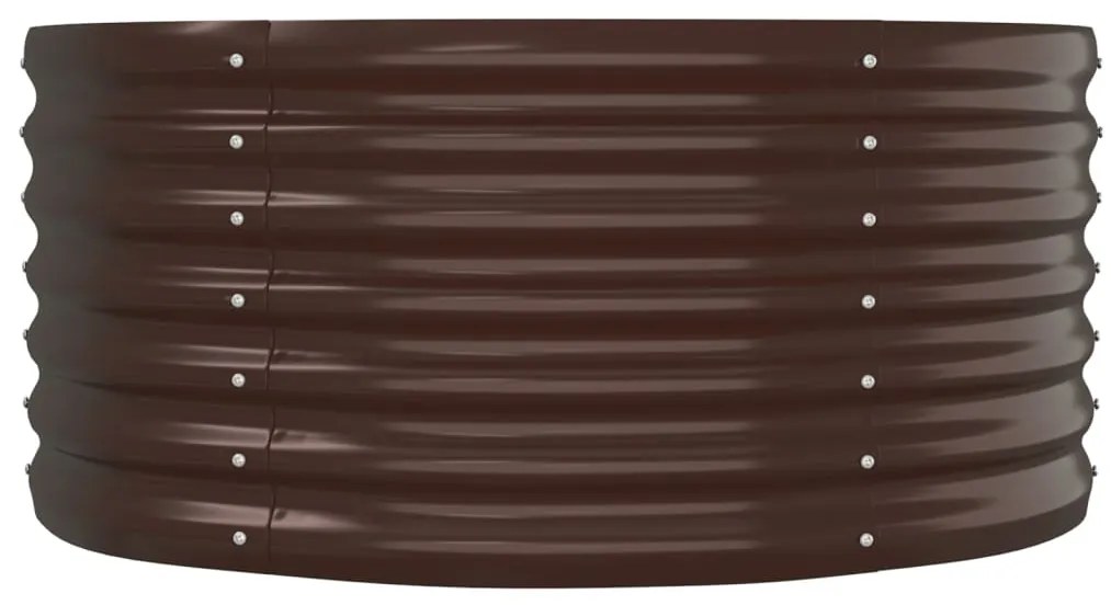 Canteiro elevado jardim 152x80x36cm aço revestido a pó castanho