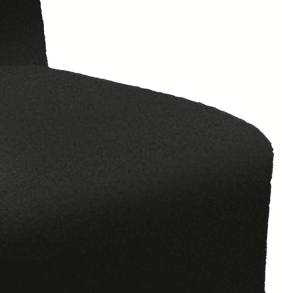 Poltrona 55 cm tecido encaracolado tipo lã preto