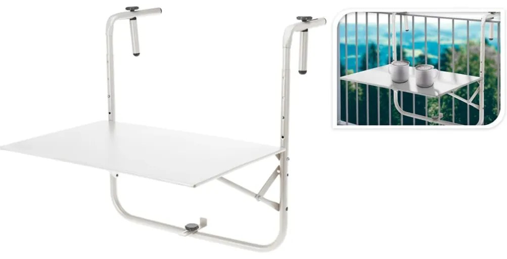 436290 ProGarden Mesa de varanda branco mate