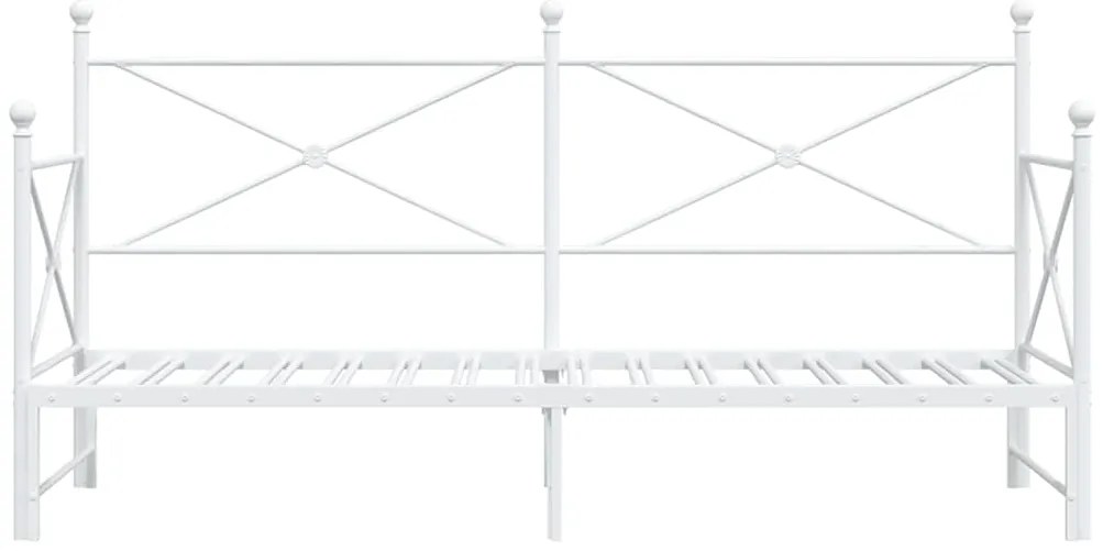Cama de dia com gavetão sem colchão 90x190 cm aço branco